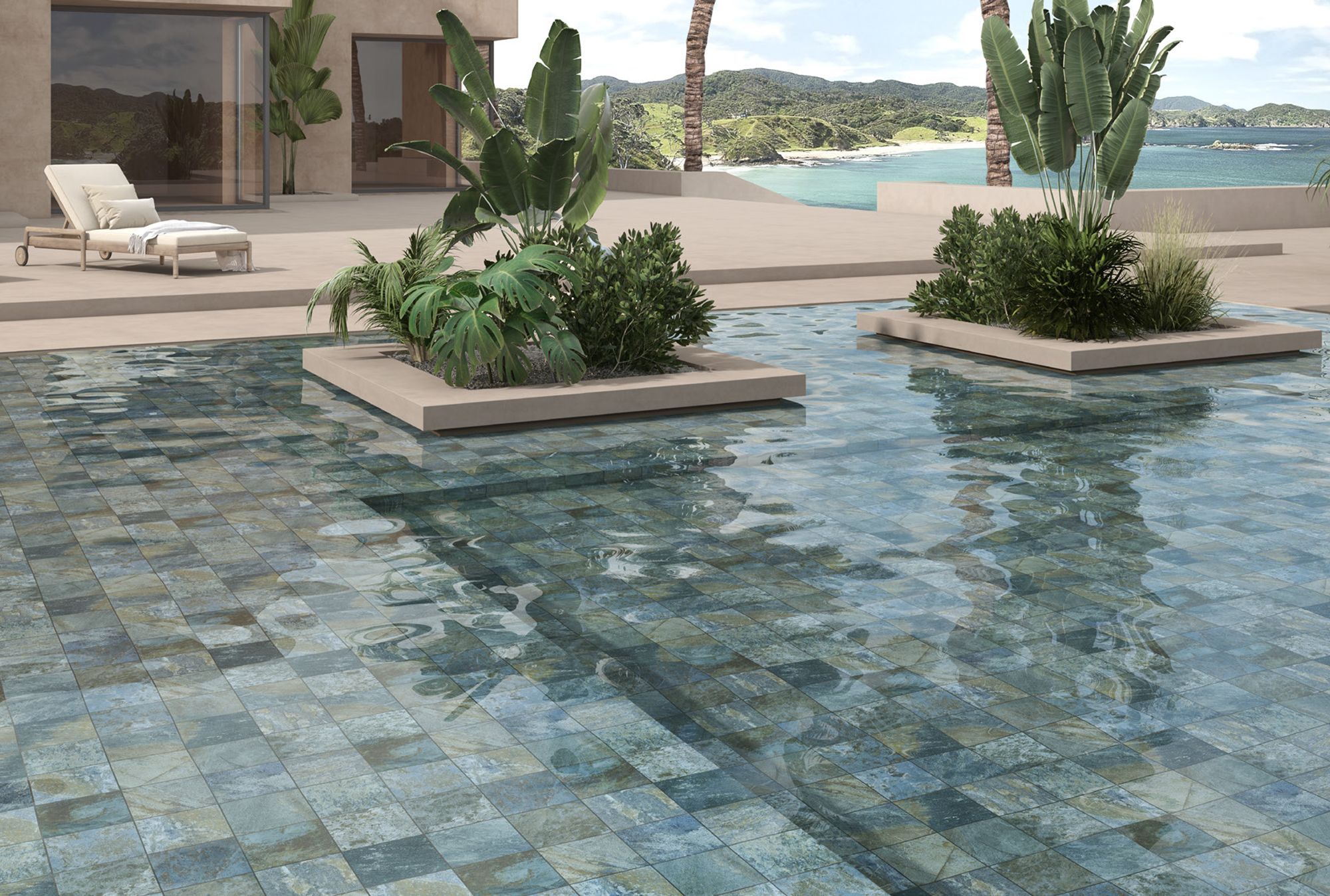 piscina-con-porcelánico-Balii-de-geotiles piscina revestida en interior con porcelánico Bali de Geotiles
