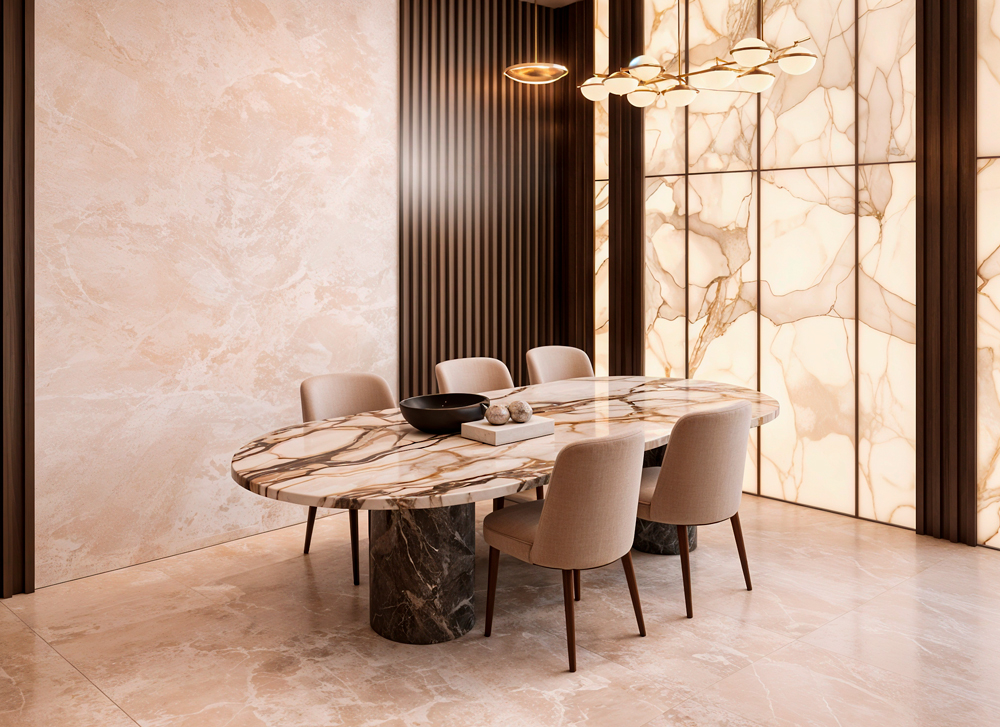 mesa de comedor fabricado en azulejo porcelanico mesa de de porcelánico que parece una escultura de arte